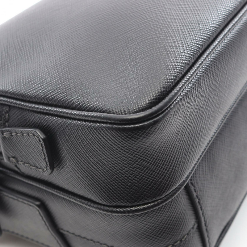 PRADA SAFFIANO TRAVEL 斜背單肩包,黑色真皮,二手男士款-6