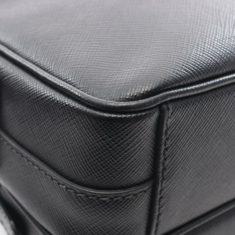 PRADA SAFFIANO TRAVEL 斜背單肩包,黑色真皮,二手男士款-8