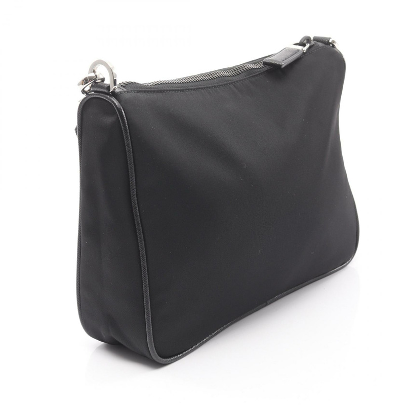 PRADA TESSUTO+SAFFIANO Re-nylon 肩包 2VH113 尼龍皮革 黑色 二手-1