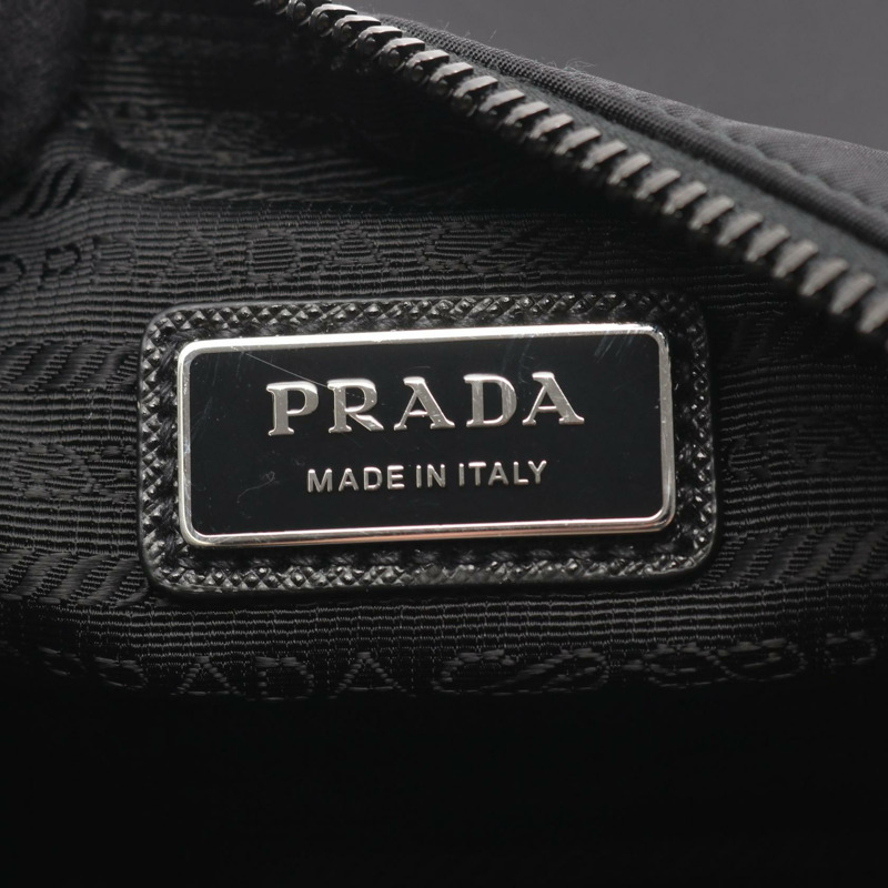 PRADA TESSUTO+SAFFIANO Re-nylon 肩包 2VH113 尼龍皮革 黑色 二手-3