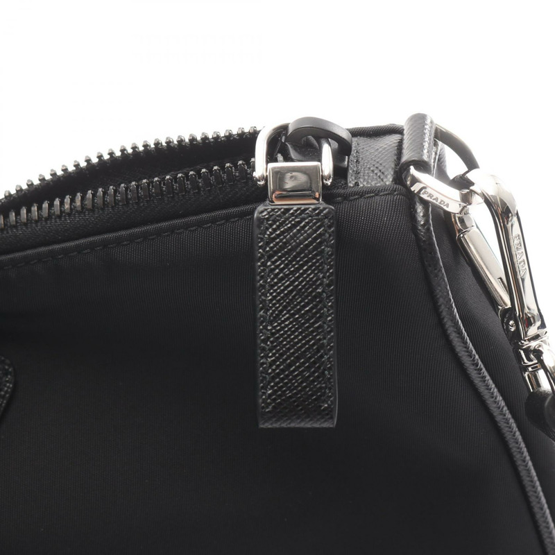 PRADA TESSUTO+SAFFIANO Re-nylon 肩包 2VH113 尼龍皮革 黑色 二手-6