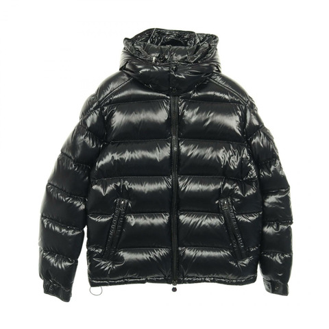 MONCLER MAYA 男士黑色尼龍羽絨服，二手，尺寸 3。
