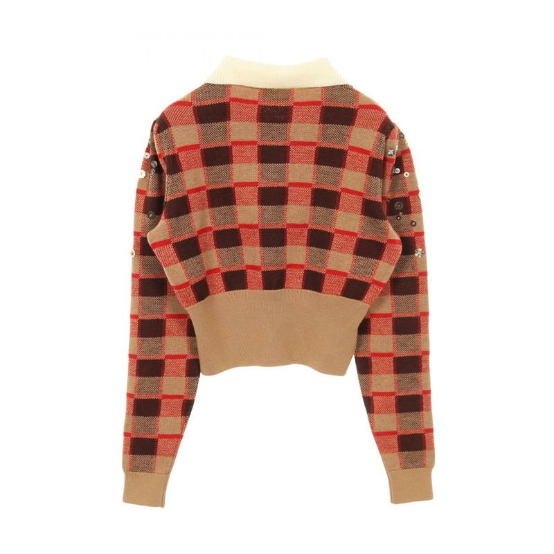 Miu Miu 針織開襟衫 #42 羊毛棕色多色二手女款-1