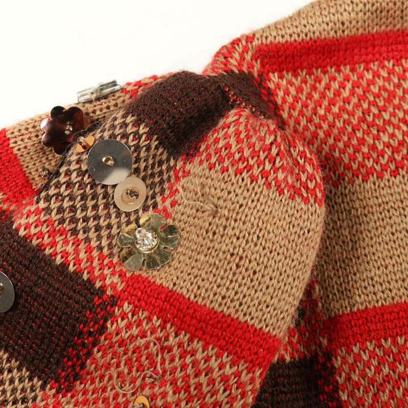 Miu Miu 針織開襟衫 #42 羊毛棕色多色二手女款-7