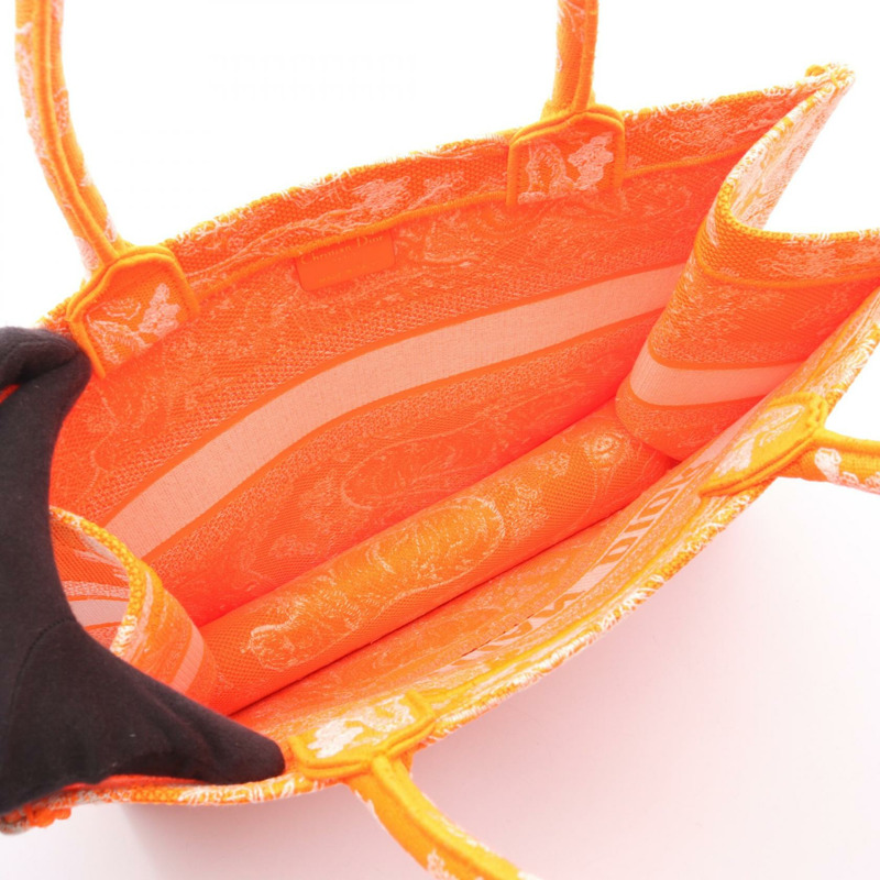 Christian Dior BOOK TOTE 中型手提包 帆布 橘色 二手 女士-2