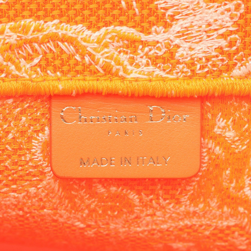 Christian Dior BOOK TOTE 中型手提包 帆布 橘色 二手 女士-3