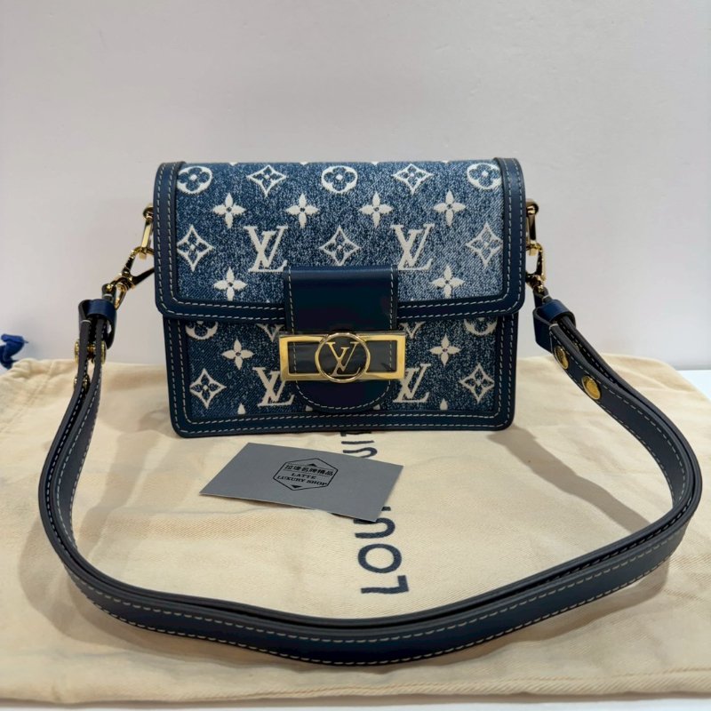 LV 斜背包/側背包 漸層牛仔布 DAUPHINE 達芙妮 MINI M59716 9成新-1