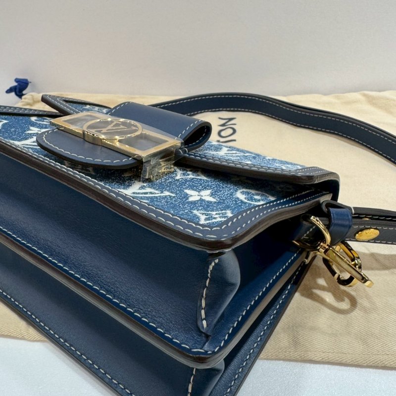 LV 斜背包/側背包 漸層牛仔布 DAUPHINE 達芙妮 MINI M59716 9成新-4