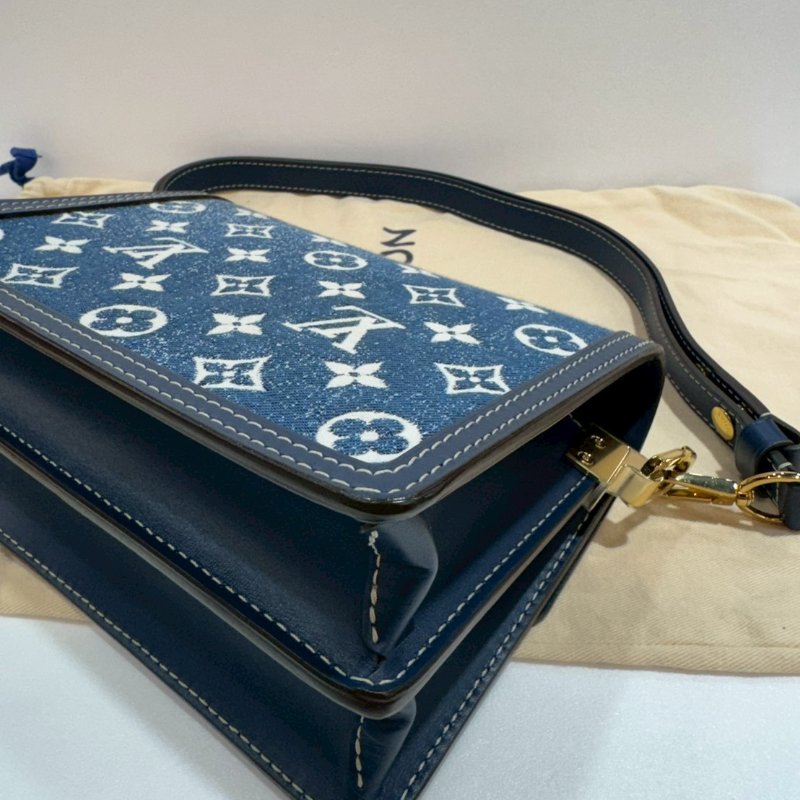 LV 斜背包/側背包 漸層牛仔布 DAUPHINE 達芙妮 MINI M59716 9成新-5