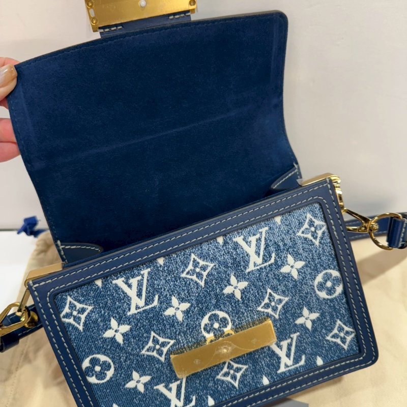 LV 斜背包/側背包 漸層牛仔布 DAUPHINE 達芙妮 MINI M59716 9成新-9