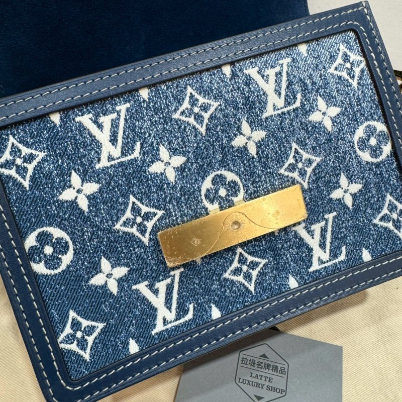 LV 斜背包/側背包 漸層牛仔布 DAUPHINE 達芙妮 MINI M59716 9成新-10