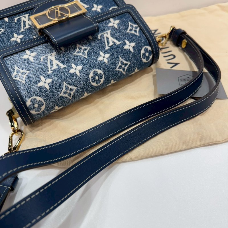 LV 斜背包/側背包 漸層牛仔布 DAUPHINE 達芙妮 MINI M59716 9成新-18