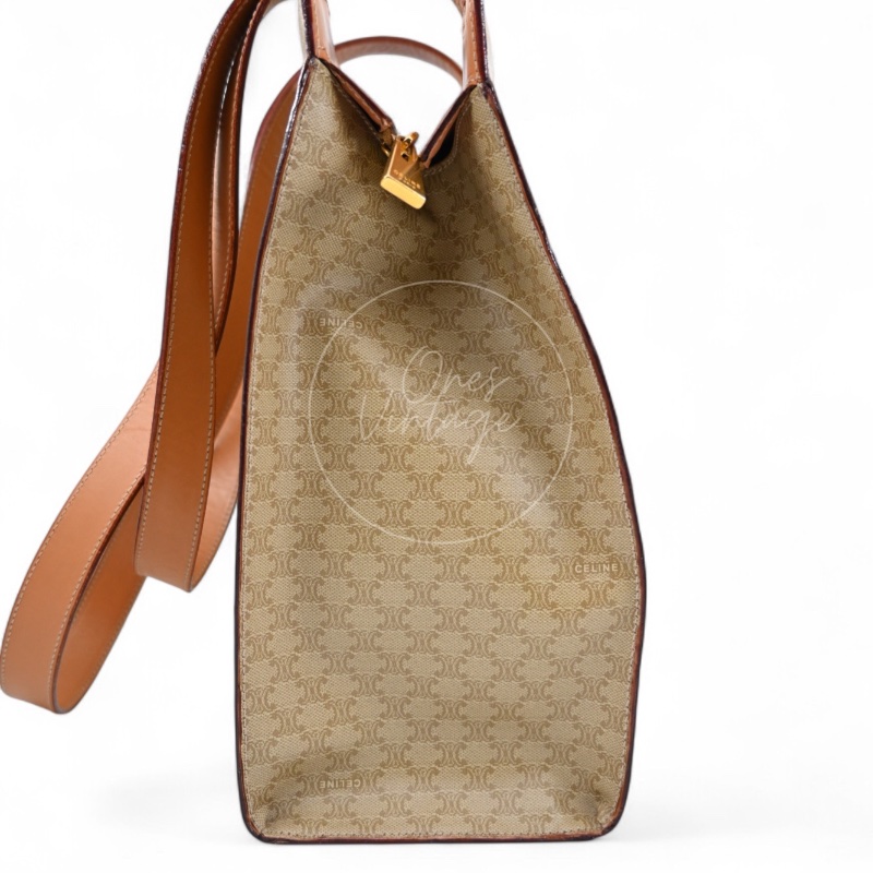 [Pre-owned] Celine Beige Monogram Tote Bag-1