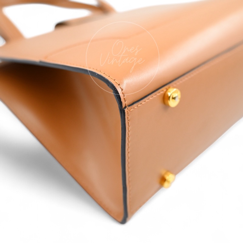 [Pre-owned] Celine Beige Smooth Calfskin Handbag-11