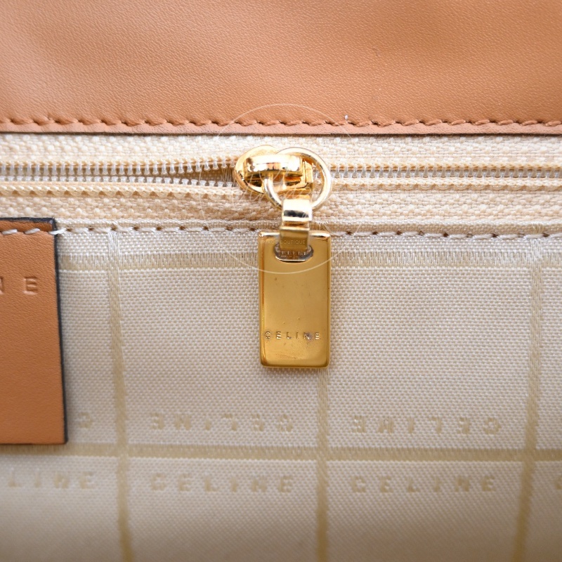 [Pre-owned] Celine Beige Smooth Calfskin Handbag-18