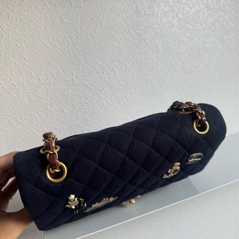 chanel海軍藍拼徽章coco25 最甜的小香✨不撞款-4
