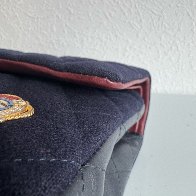 chanel海軍藍拼徽章coco25 最甜的小香✨不撞款-12