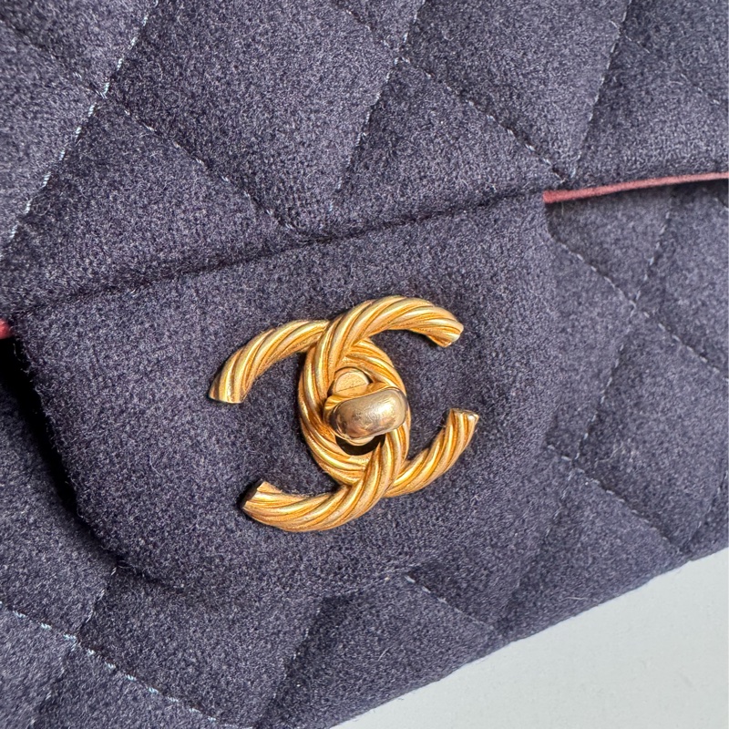 chanel海軍藍拼徽章coco25 最甜的小香✨不撞款-14