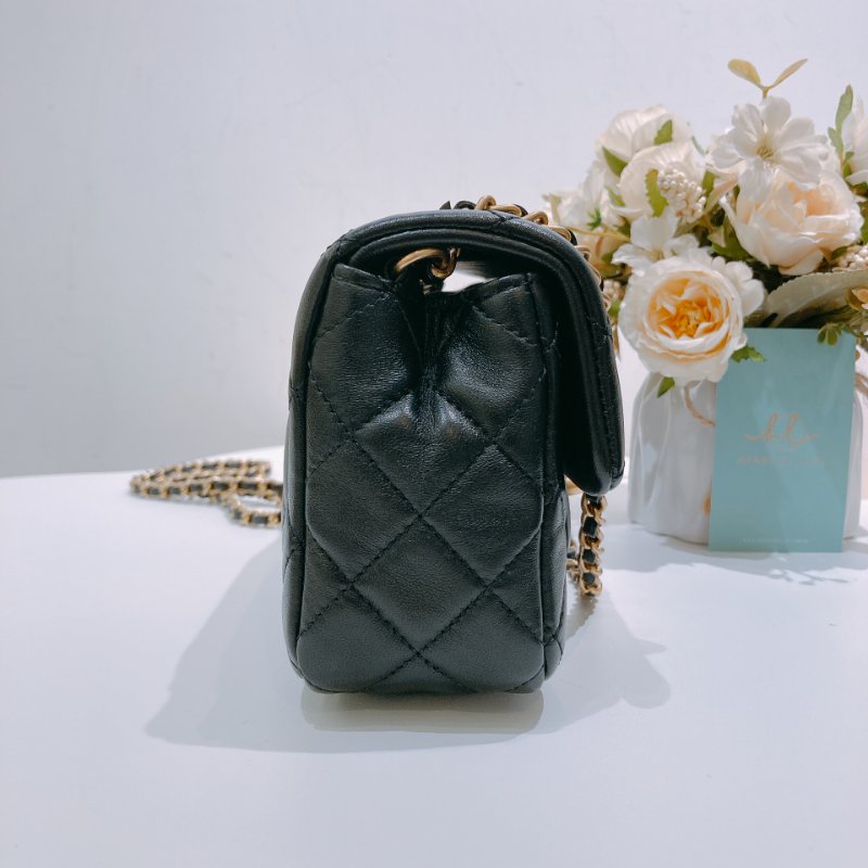 TW4631 Chanel 香奈兒 經典翻蓋包 金球cf20 羊皮 黑金 Classic Flap 20cm With Gold Ball Lambskin Black x GHW-2