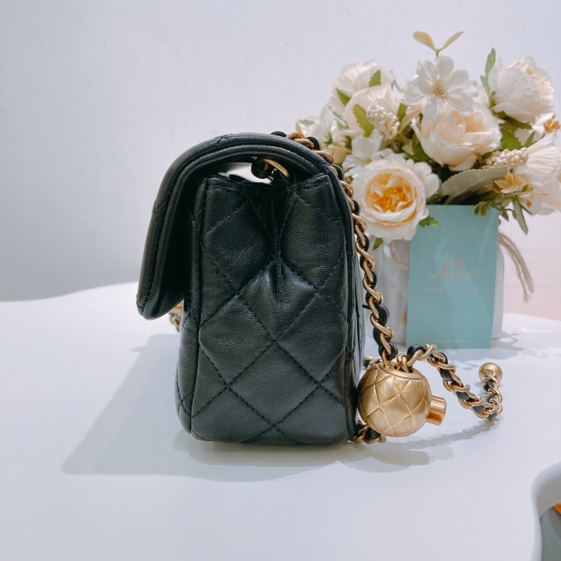 TW4631 Chanel 香奈兒 經典翻蓋包 金球cf20 羊皮 黑金 Classic Flap 20cm With Gold Ball Lambskin Black x GHW-3