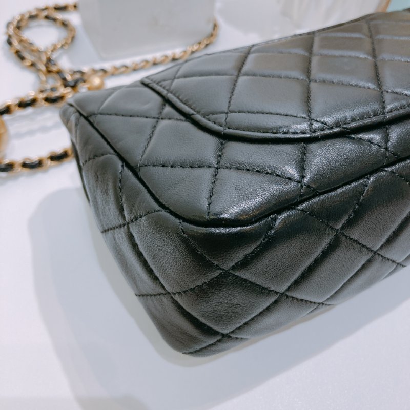 TW4631 Chanel 香奈兒 經典翻蓋包 金球cf20 羊皮 黑金 Classic Flap 20cm With Gold Ball Lambskin Black x GHW-7