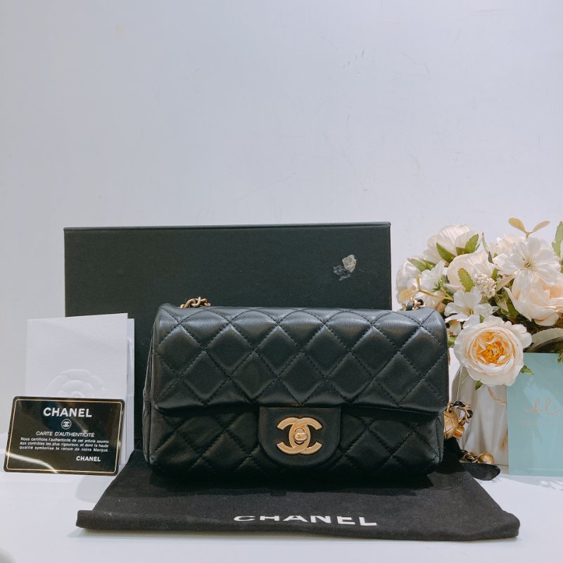 TW4631 Chanel 香奈兒 經典翻蓋包 金球cf20 羊皮 黑金 Classic Flap 20cm With Gold Ball Lambskin Black x GHW-14
