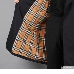 💎Han's house精品服飾💎Burberry 格紋 中長版 風衣 外套 英國製 現貨 44 深藍-1