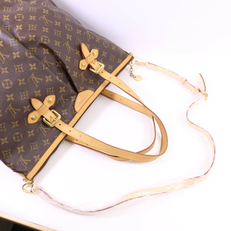 LOUIS VUITTON Monogram Palermo GM金扣手挽肩背兩用袋棕色-4