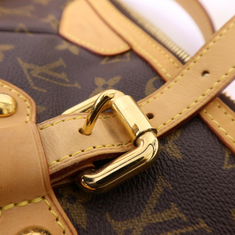 LOUIS VUITTON Monogram Palermo GM金扣手挽肩背兩用袋棕色-9