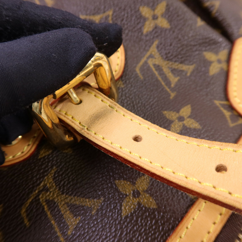 LOUIS VUITTON Monogram Palermo GM金扣手挽肩背兩用袋棕色-15