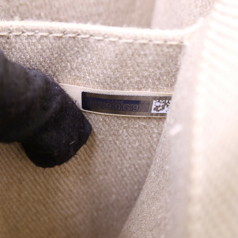 Chloe 帆布Woody Small金扣手挽肩背兩用袋-7