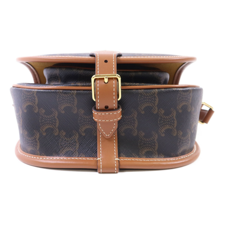 CELINE 塗層帆布Medium Folco in Triomphe金扣肩背袋-3