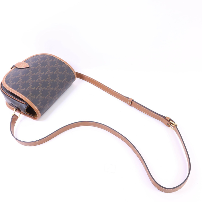 CELINE 塗層帆布Medium Folco in Triomphe金扣肩背袋-4