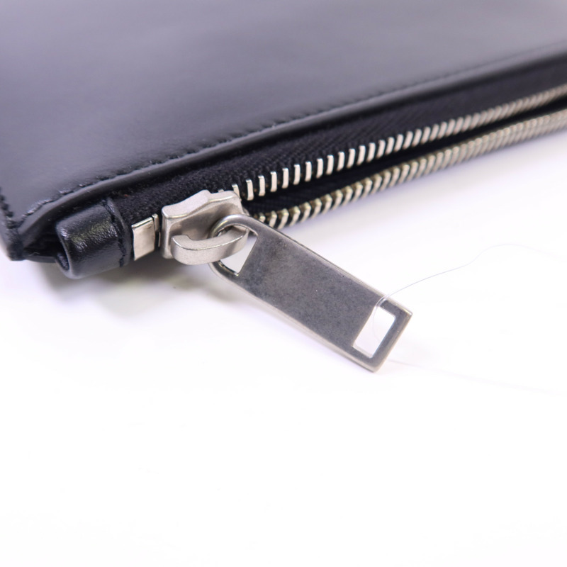 SAINT LAURENT 牛皮皮革Pouch銀扣手拿包-7