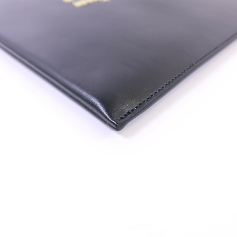 SAINT LAURENT 牛皮皮革Pouch銀扣手拿包-8