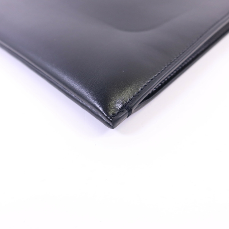 SAINT LAURENT 牛皮皮革Pouch銀扣手拿包-10