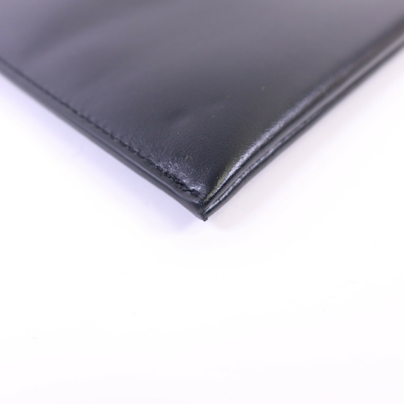 SAINT LAURENT 牛皮皮革Pouch銀扣手拿包-11