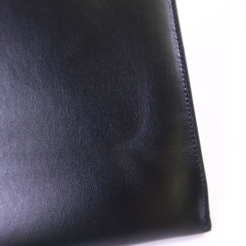 SAINT LAURENT 牛皮皮革Pouch銀扣手拿包-12