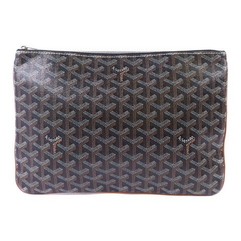 GOYARD 塗層帆布Pouch銀扣手拿包