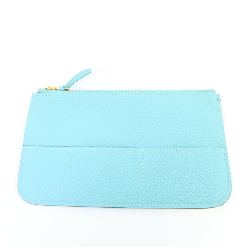 HERMES Clemence皮革Dogon GM金扣長錢包Bleu Atoll-8