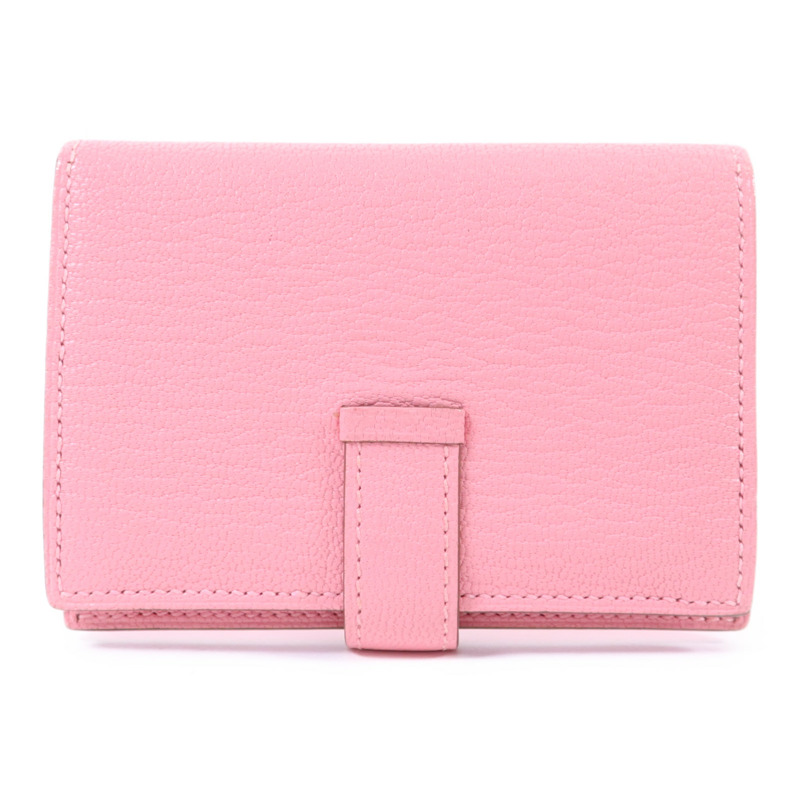 HERMES Chevre皮革Bearn卡片套Rose Lipstick-1