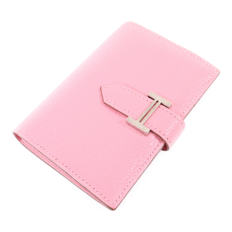 HERMES Chevre皮革Bearn卡片套Rose Lipstick-2