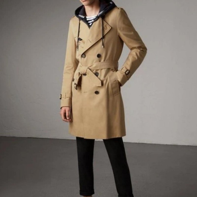 💎Han's house精品服飾💎 Burberry 格紋 中長版 風衣 外套  現貨 50  專櫃89000-1