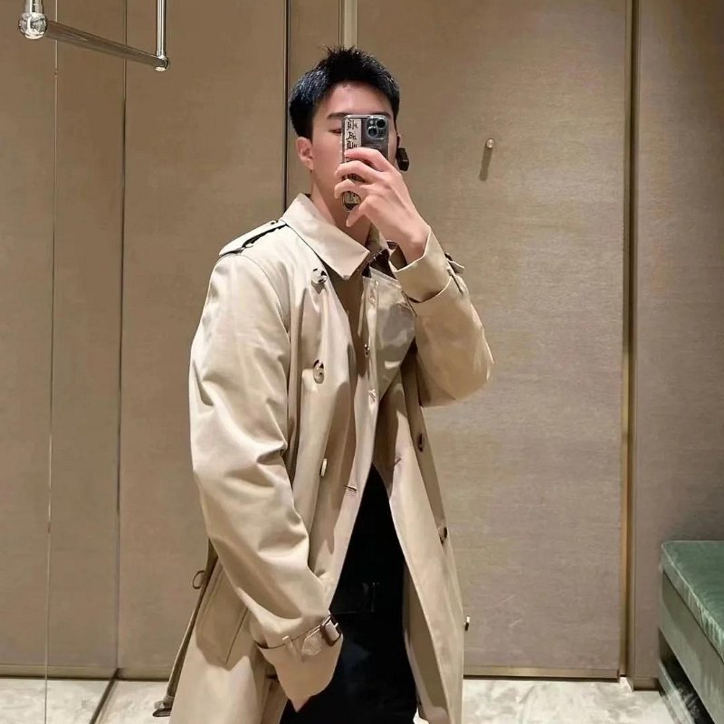 💎Han's house精品服飾💎 Burberry 格紋 中長版 風衣 外套  現貨 50  專櫃89000-2