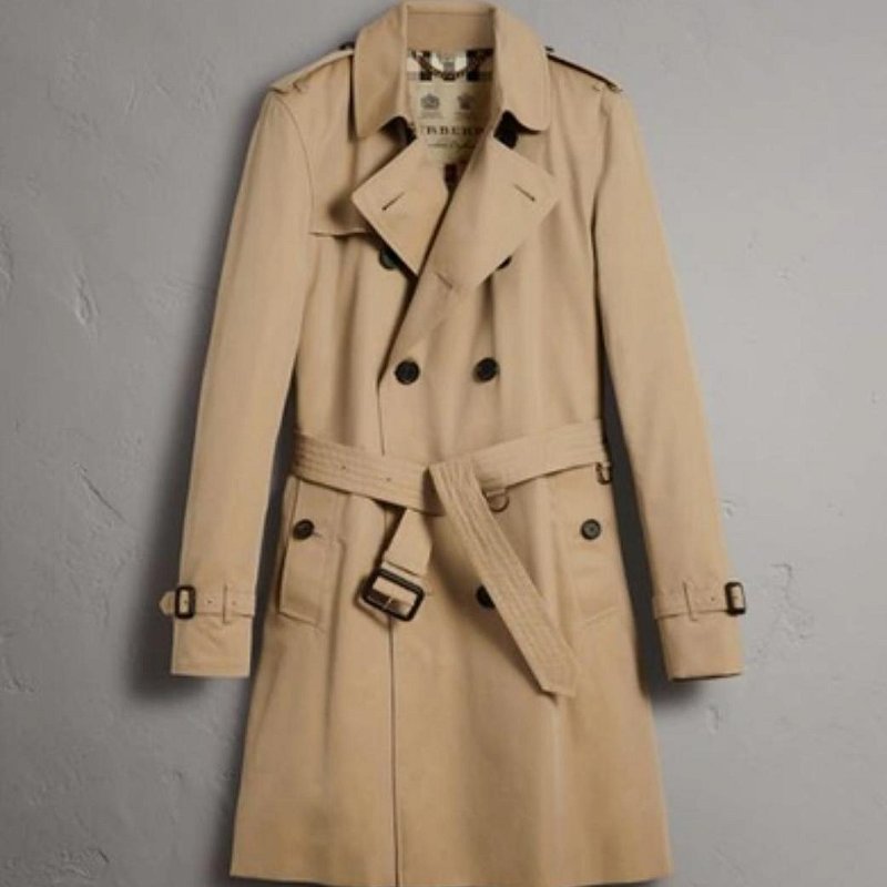 💎Han's house精品服飾💎 Burberry 格紋 中長版 風衣 外套  現貨 50  專櫃89000-3