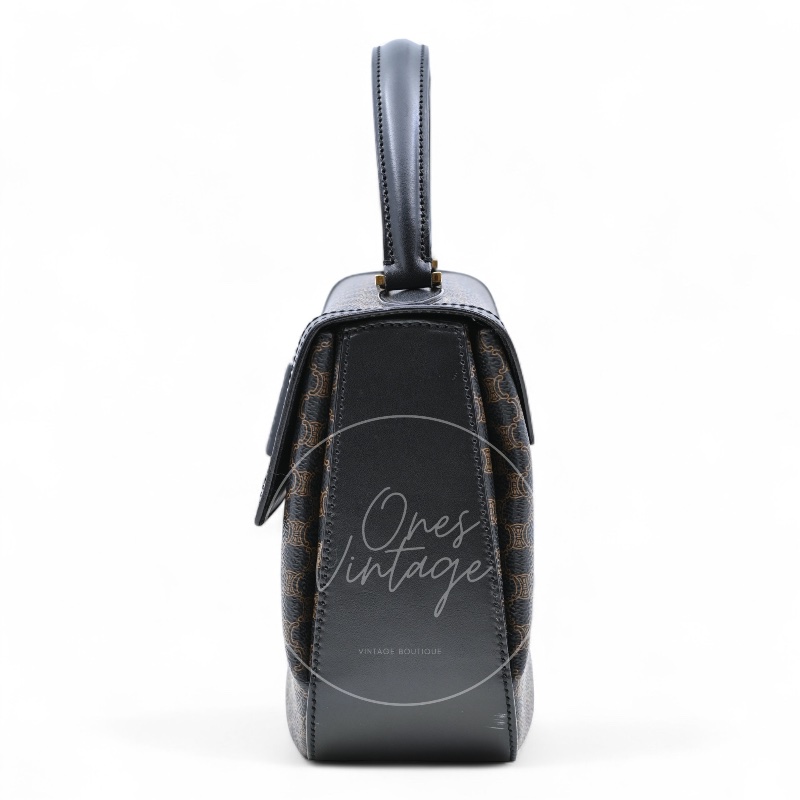 [Pre-owned] Celine Vintage Macadam Turn Lock Handbag-3