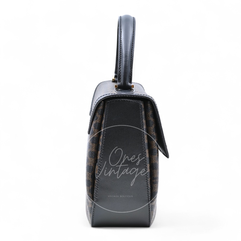 [Pre-owned] Celine Vintage Macadam Turn Lock Handbag-4