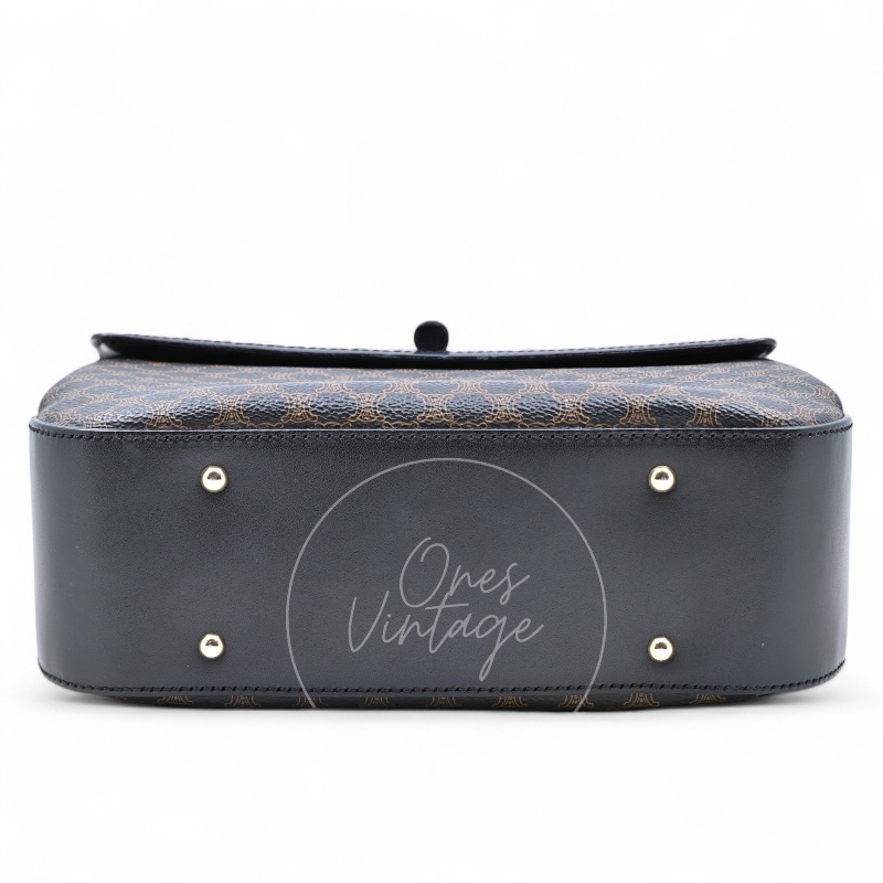 [Pre-owned] Celine Vintage Macadam Turn Lock Handbag-5