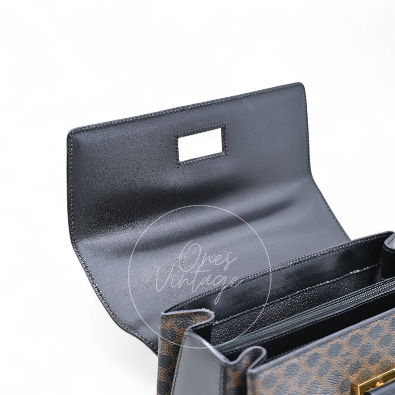 [Pre-owned] Celine Vintage Macadam Turn Lock Handbag-13