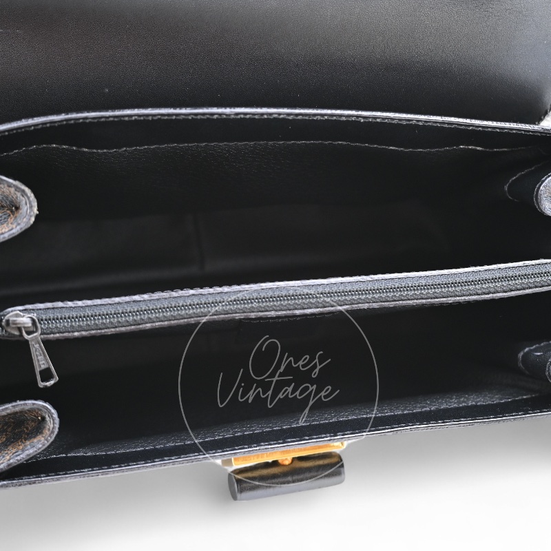 [Pre-owned] Celine Vintage Macadam Turn Lock Handbag-35